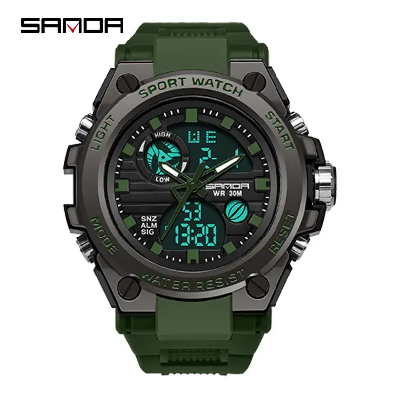 Sanda Sport Watch Black Digital Multifunctional Sports Wear - Image 27