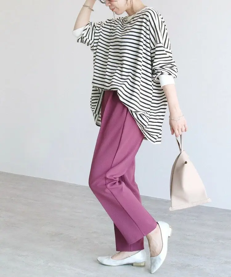 Women Striped Oversized Sweatshirt Black White Loose Cotton — feature 20