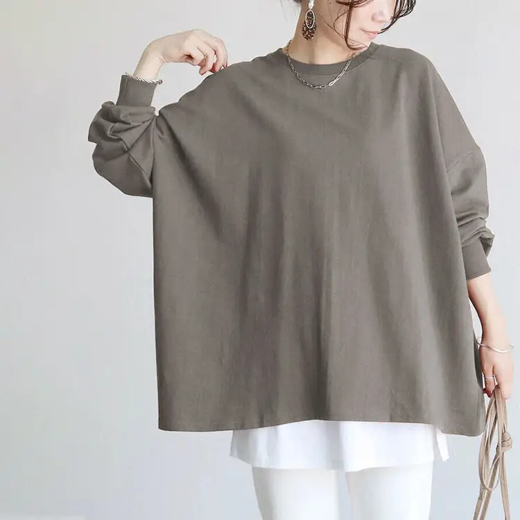 Women Striped Oversized Sweatshirt Black White Loose Cotton — feature 26