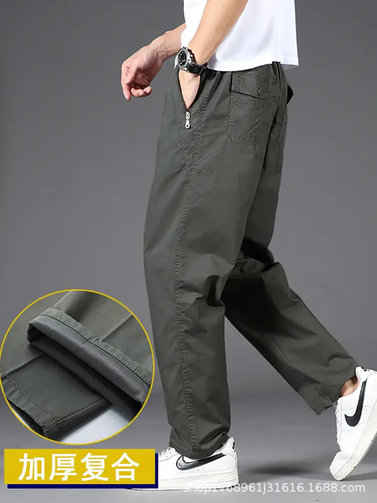 Zoruo Cotton Thickened Composite Pants Grey Men - Image 14