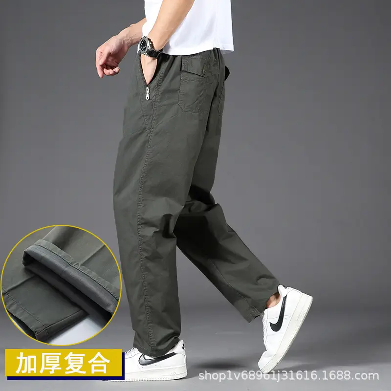 Zoruo Cotton Thickened Composite Pants Grey Men - Image 3
