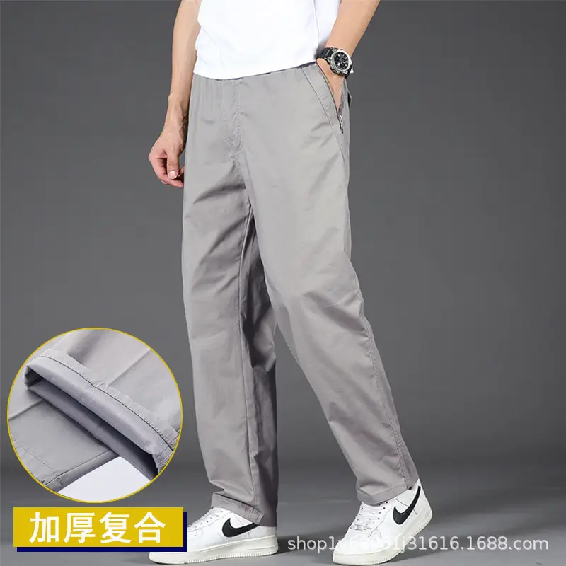 Zoruo Cotton Thickened Composite Pants Grey Men - Image 4