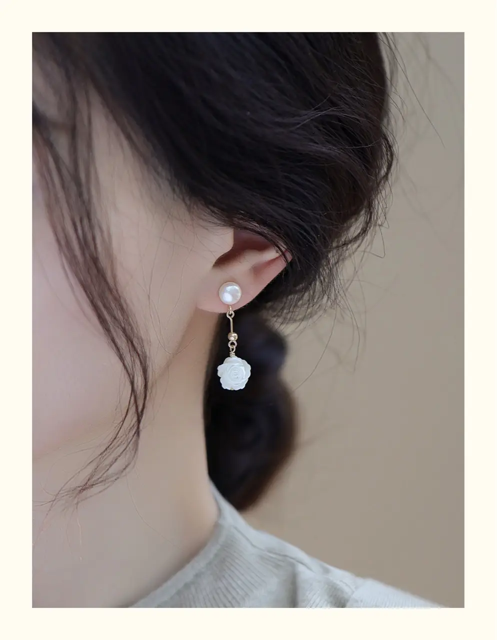 White Butterfly Shell Pearl Earrings for Women Elegant Commuter Set — feature 10