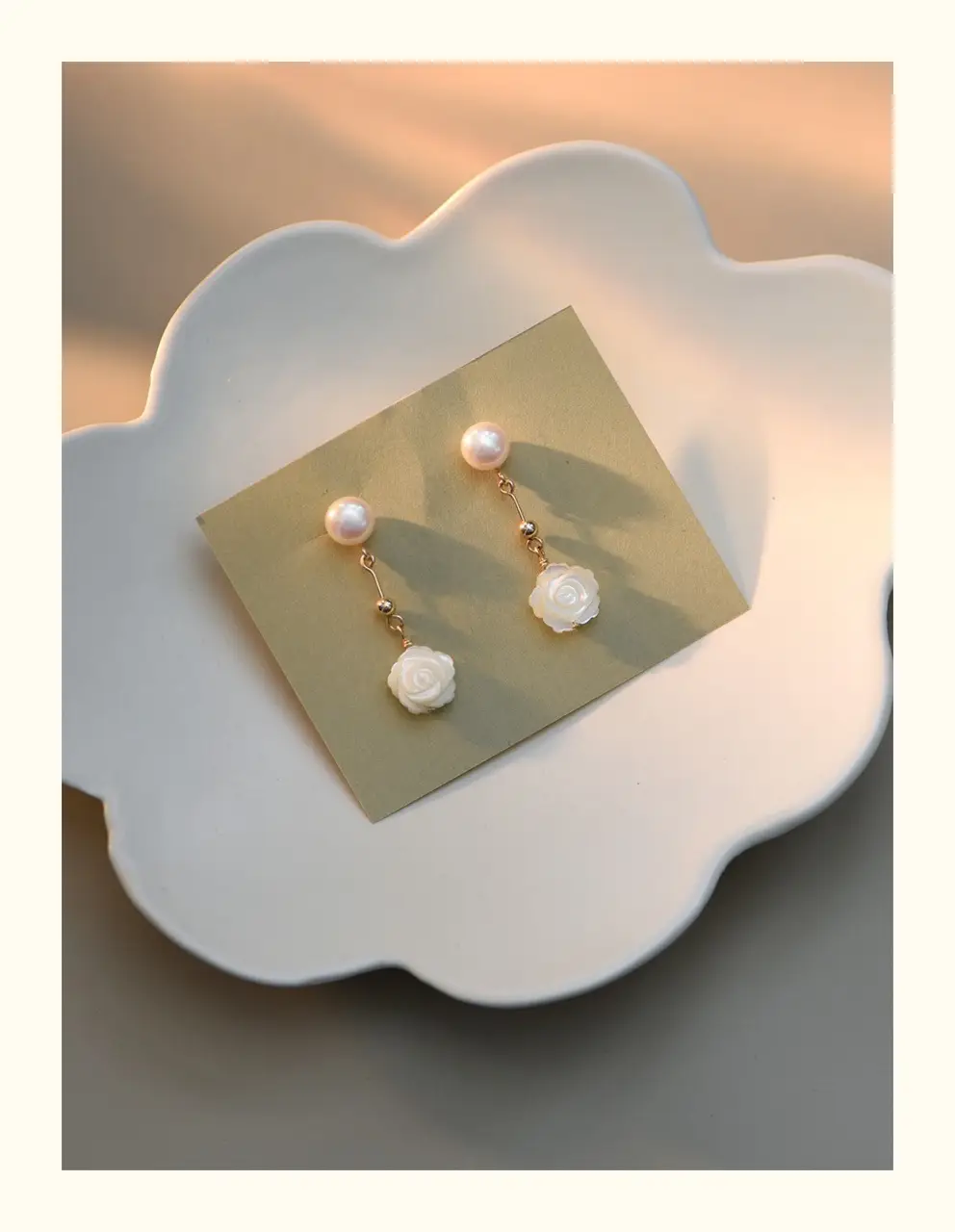White Butterfly Shell Pearl Earrings for Women Elegant Commuter Set — feature 8