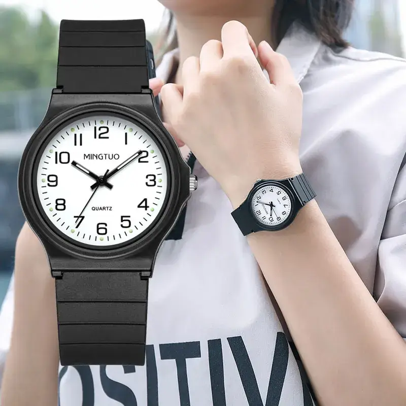 Black Silicone All-Season Watch for Men Women