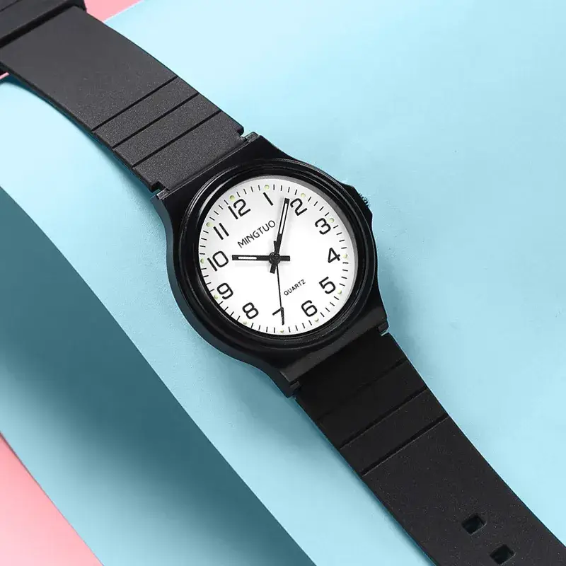 Black Silicone All-Season Watch for Men Women