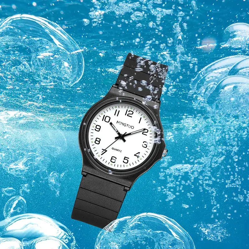 Black Silicone All-Season Watch for Men Women