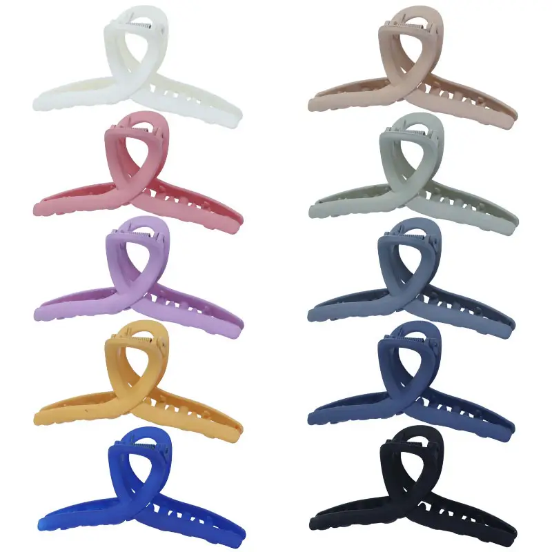 Pink Korean Hair Clip 11cm Large Cross Grip - Image 14