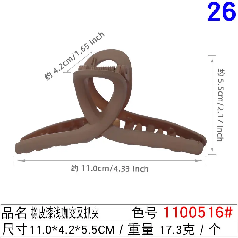 Pink Korean Hair Clip 11cm Large Cross Grip - Image 5