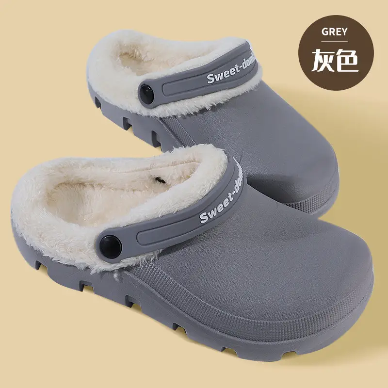Black Fluffy Slippers for Winter Home Wear - Image 3