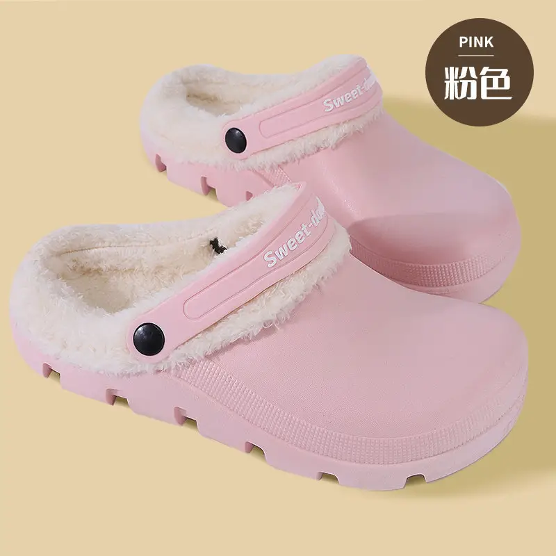 Black Fluffy Slippers for Winter Home Wear - Image 4