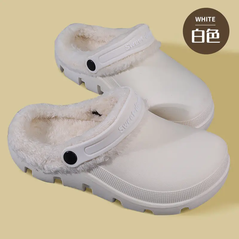 Black Fluffy Slippers for Winter Home Wear - Image 6