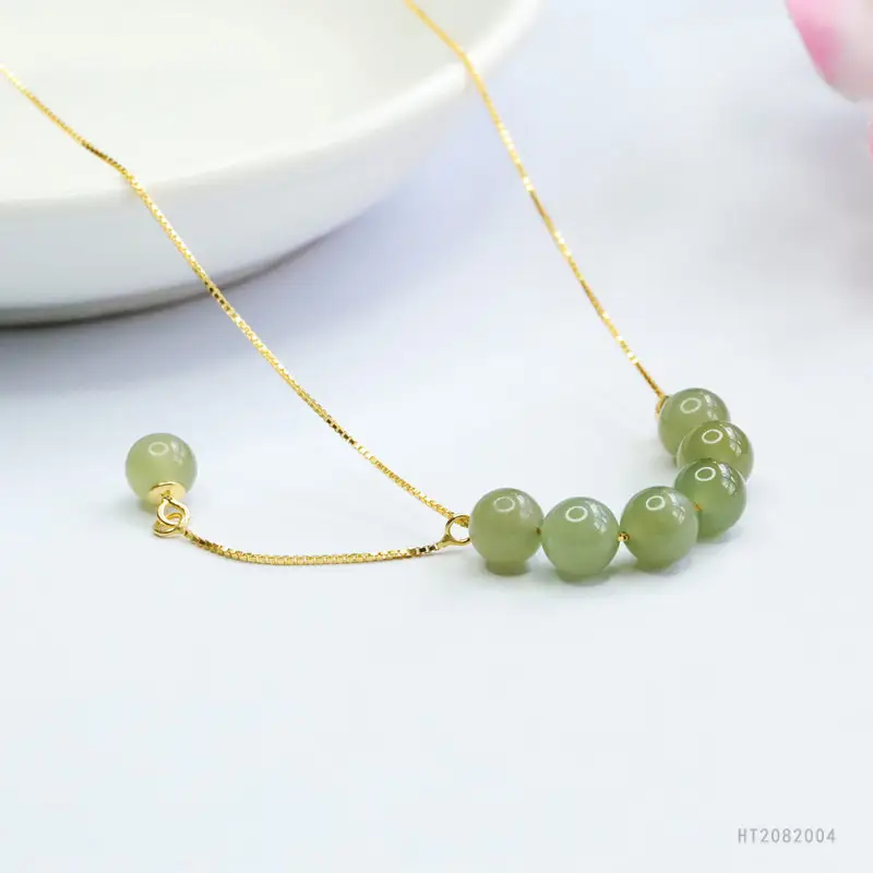 Guan Yu Jade Necklace with Hetian Stones Gold Chain