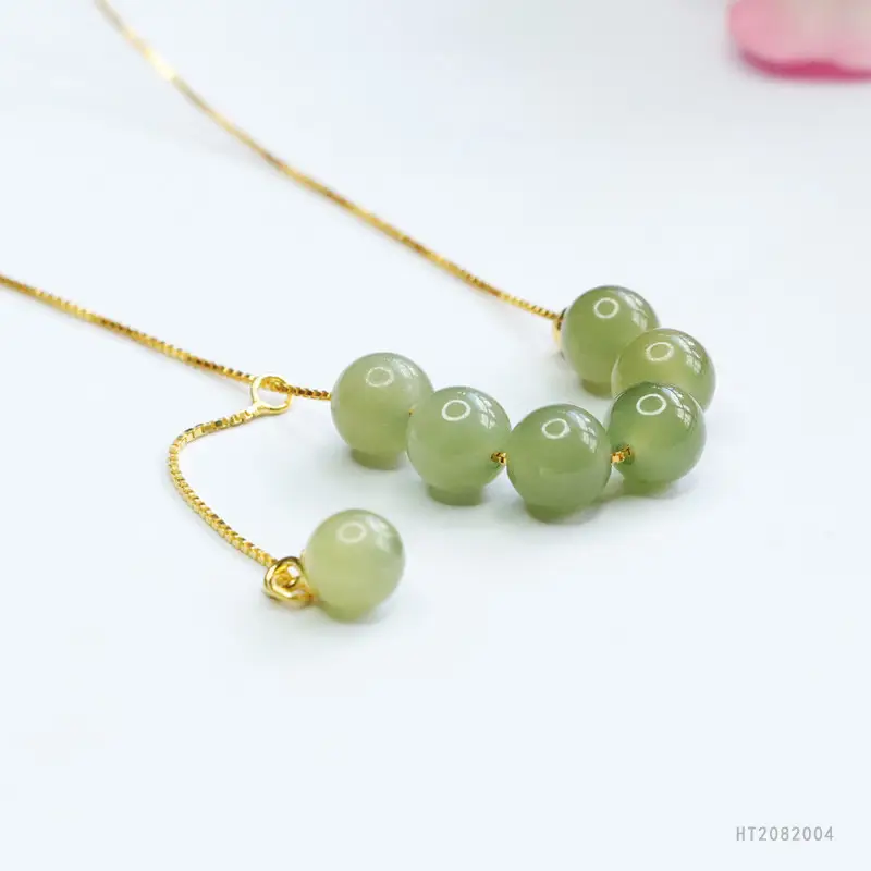 Guan Yu Jade Necklace with Hetian Stones Gold Chain