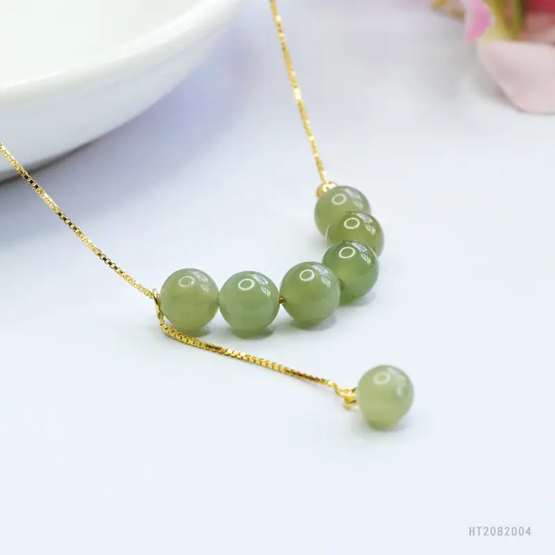 Guan Yu Jade Necklace with Hetian Stones Gold Chain — feature 10