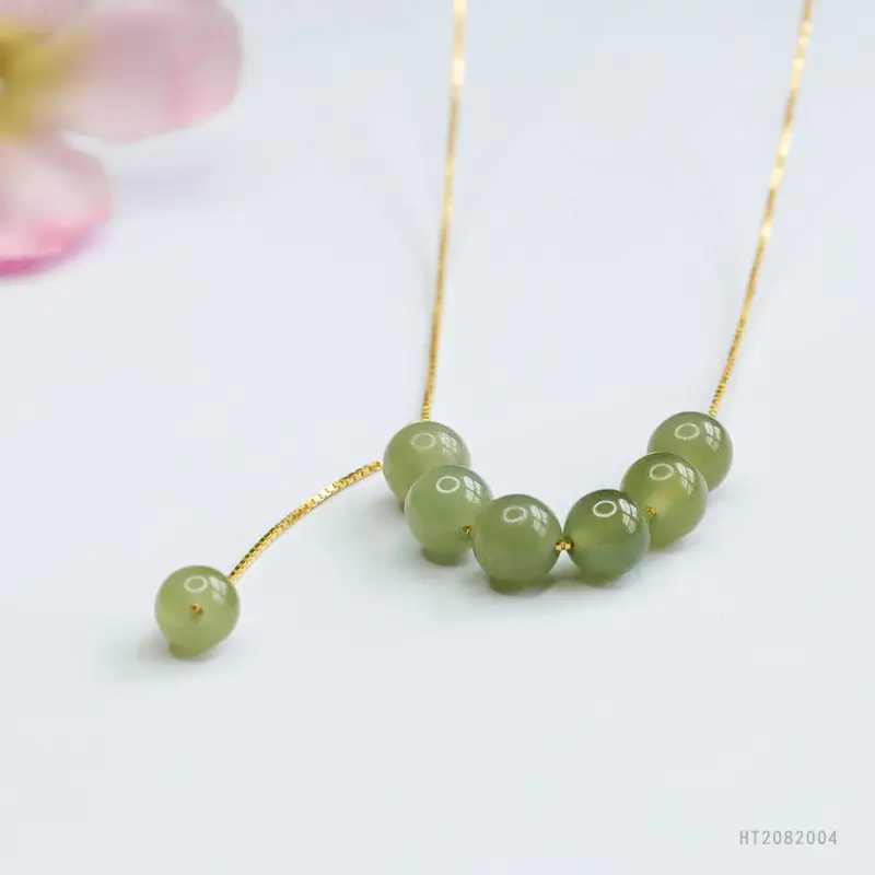 Guan Yu Jade Necklace with Hetian Stones Gold Chain — feature 11