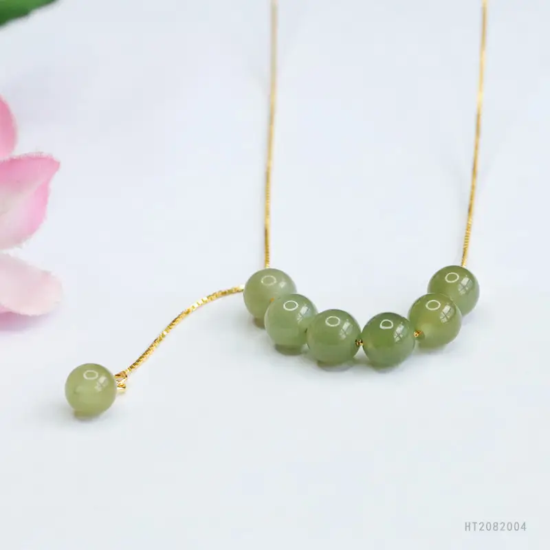 Guan Yu Jade Necklace with Hetian Stones Gold Chain — feature 7