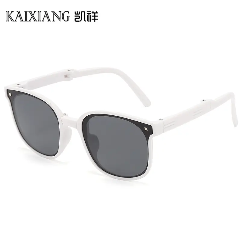 Kids White Anti-UV Foldable Sunglasses