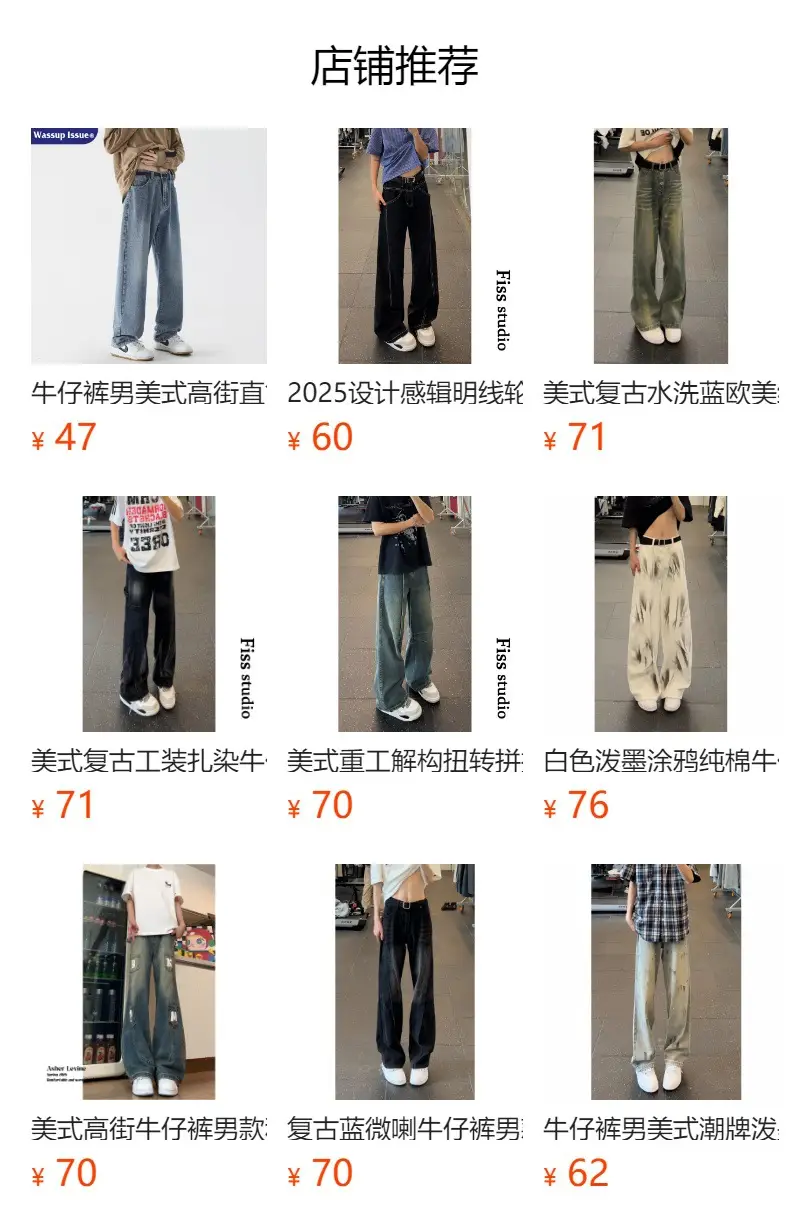 Men Washed Vintage Blue Straight Leg Jeans — feature 1