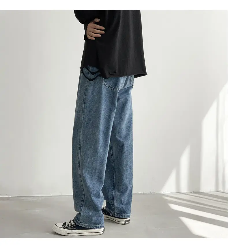 Men Washed Vintage Blue Straight Leg Jeans — feature 20