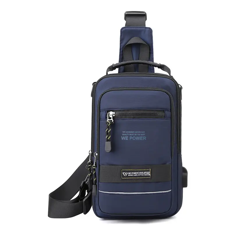 Men's Blue Crossbody Bag with Backpack Design