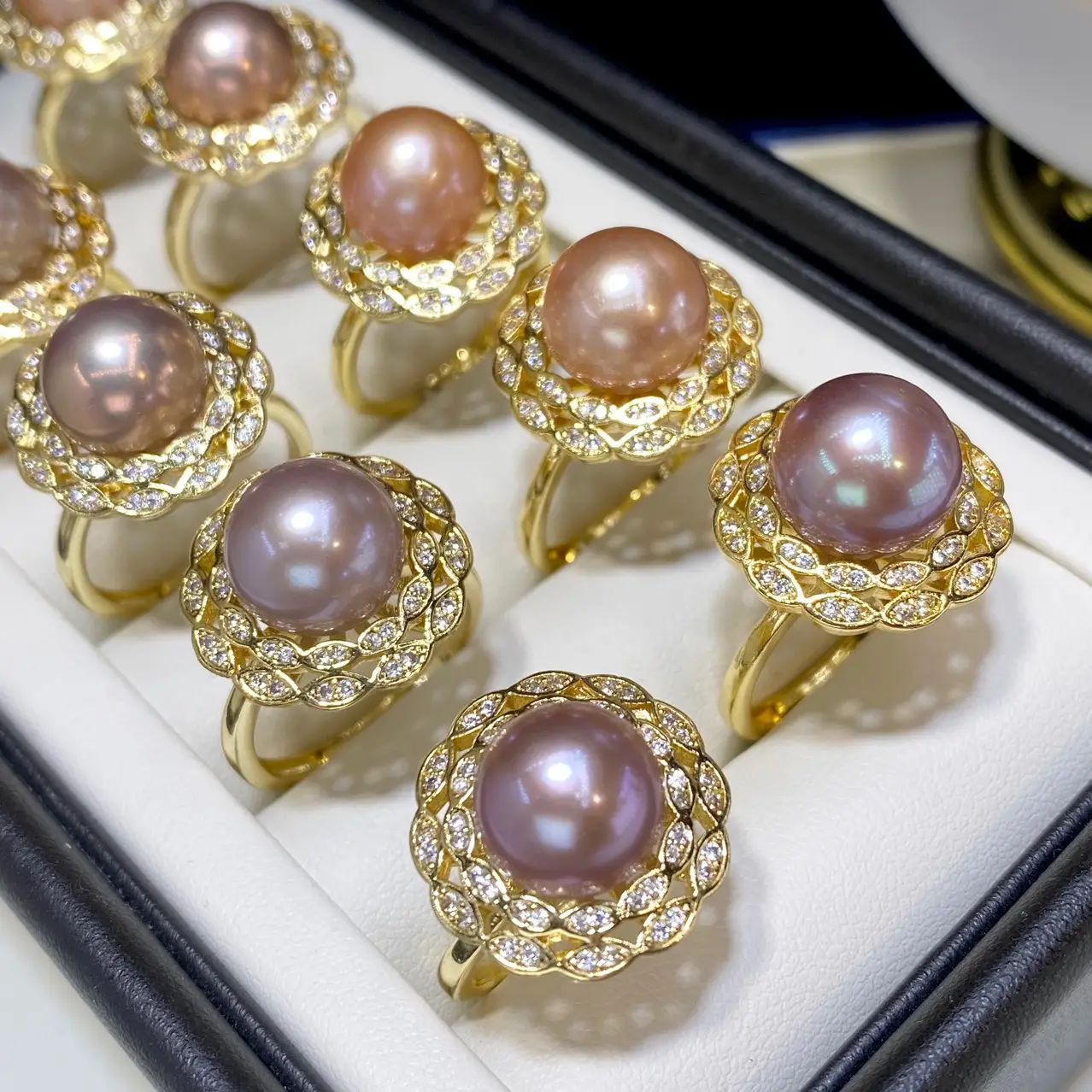 11mm Pink Pearl Rings for Women 18K Gold Injection — feature 9
