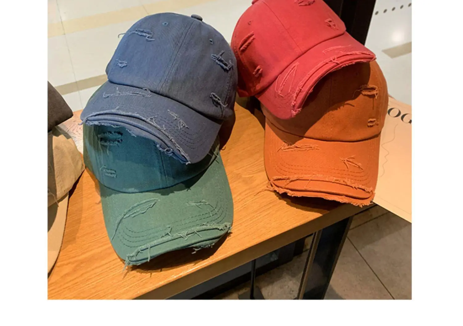 Distressed Baseball Cap Women Ripped Japanese Style All Match — feature 12