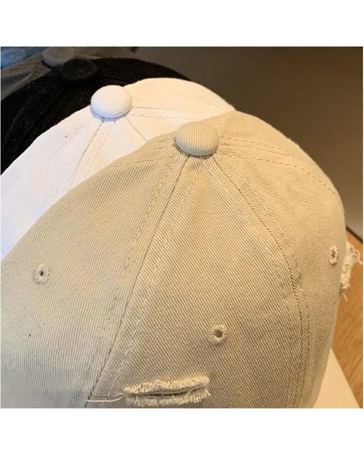 Distressed Baseball Cap Women Ripped Japanese Style All Match — feature 15