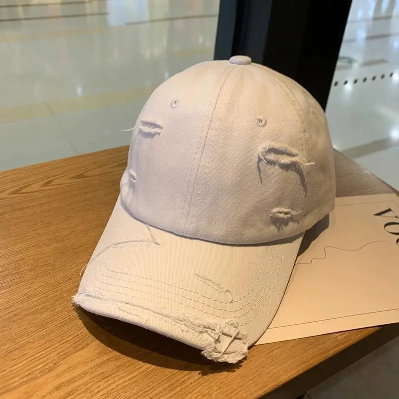 Distressed Baseball Cap Women Ripped Japanese Style All Match - Image 3