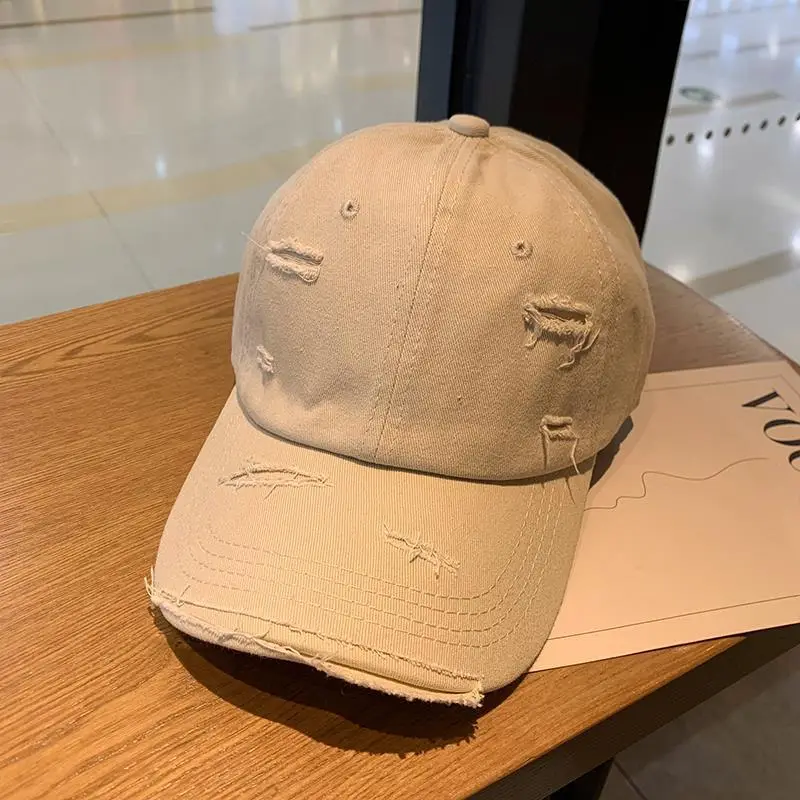 Distressed Baseball Cap Women Ripped Japanese Style All Match - Image 4