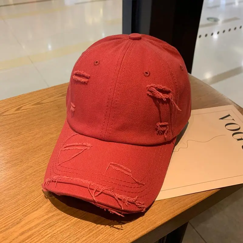 Distressed Baseball Cap Women Ripped Japanese Style All Match - Image 8