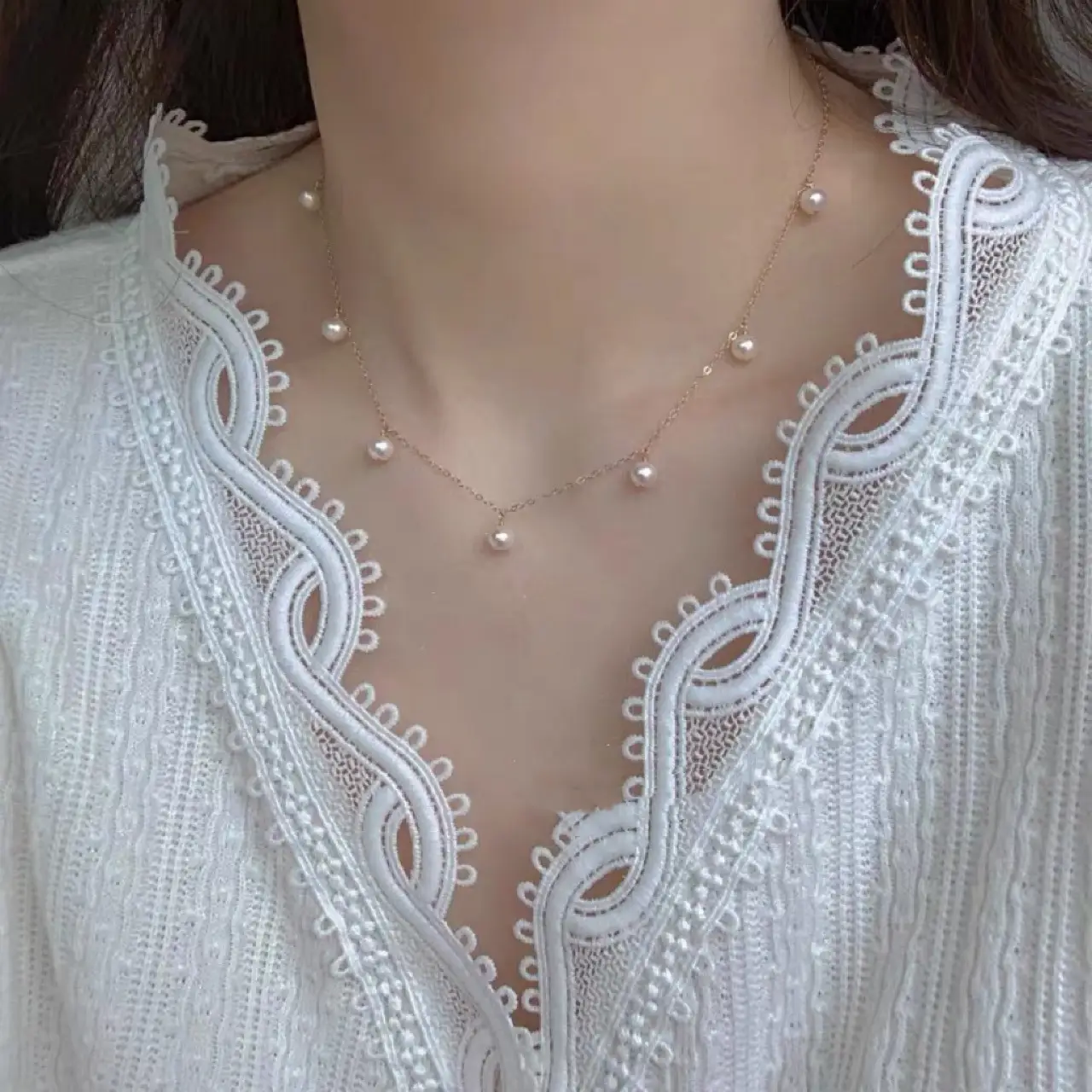 Elegant Pearl Necklace with 925 Silver Plating — feature 10