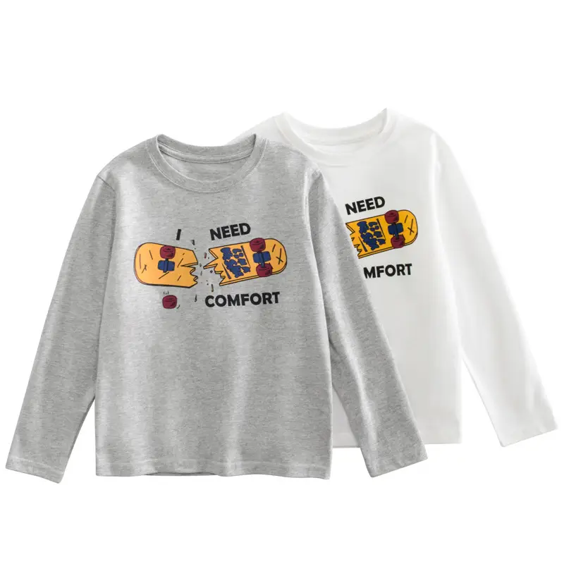 Gray Long Sleeve T-Shirt for Boys 2024 - Image 3