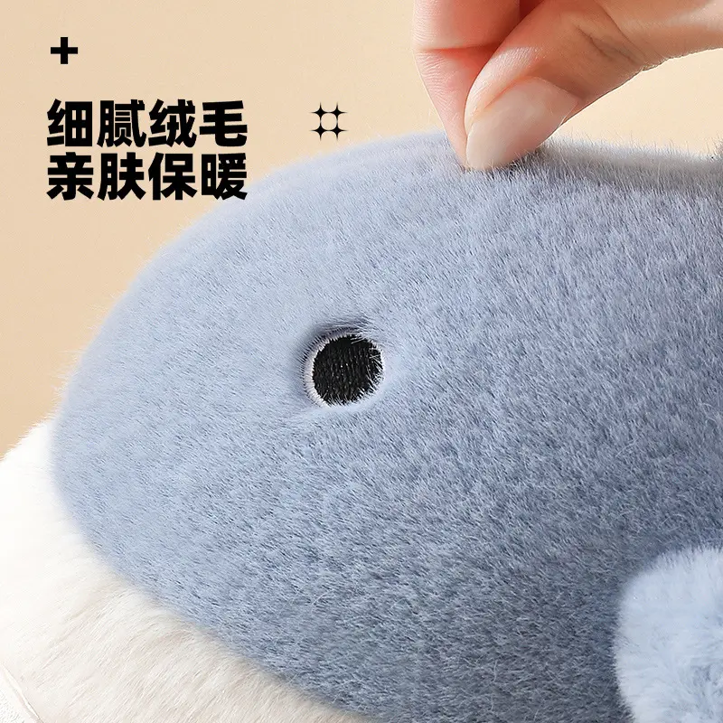 Women Cotton Slippers Blue 4CM Thick Winter Warm - Image 3