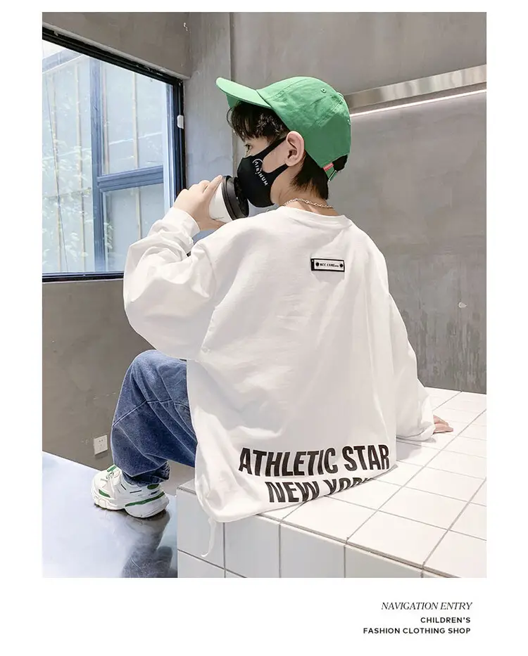 Boys White Long Sleeve T-Shirt Autumn 2025 — feature 15