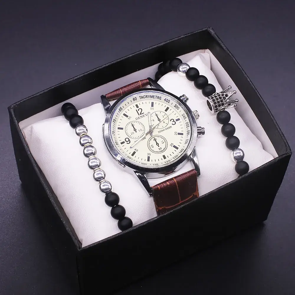 Men's Blue Light Mirror Watch with Bracelet Set - Image 4