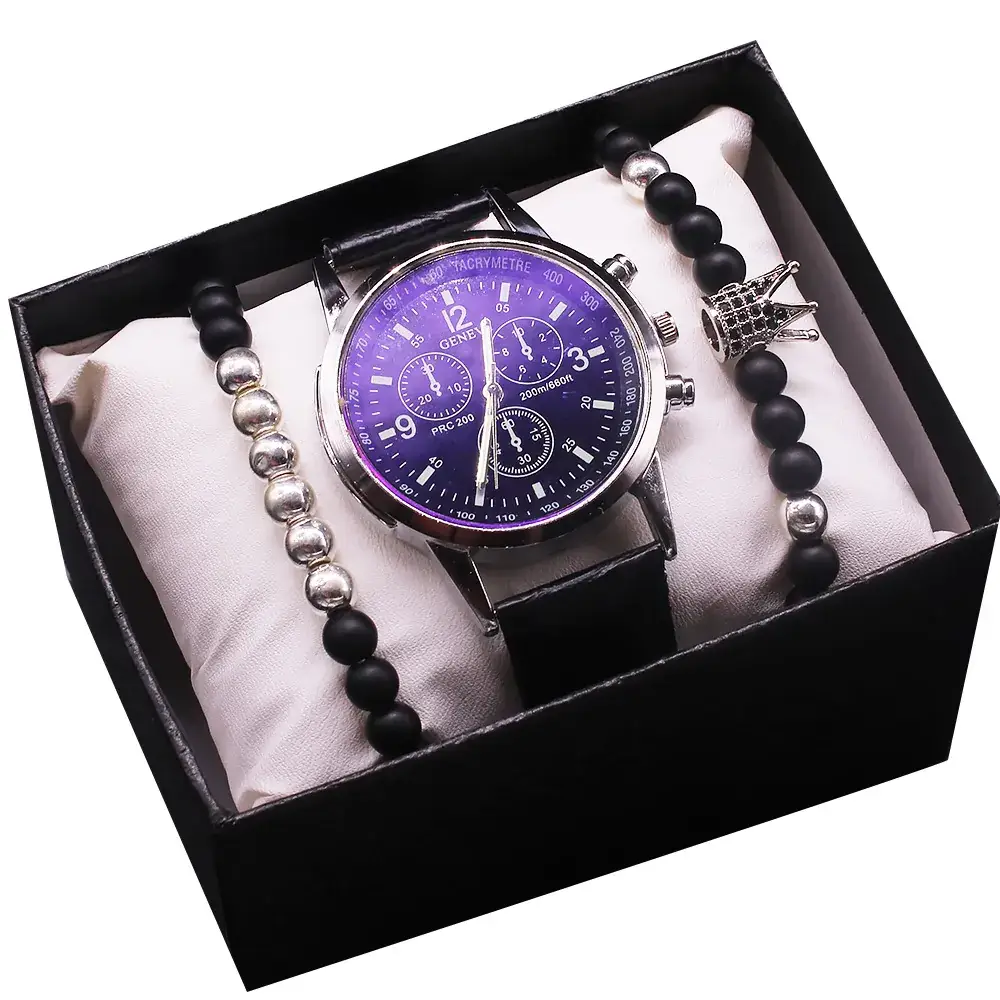 Men's Blue Light Mirror Watch with Bracelet Set - Image 9