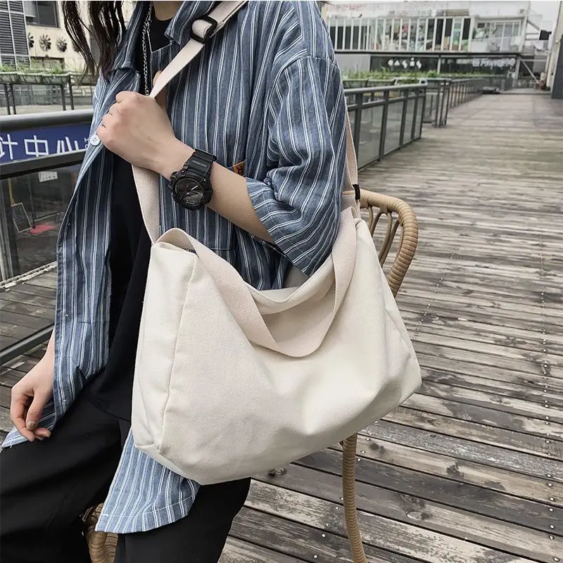Black Canvas Crossbody Bag for Women Large Capacity - Image 6