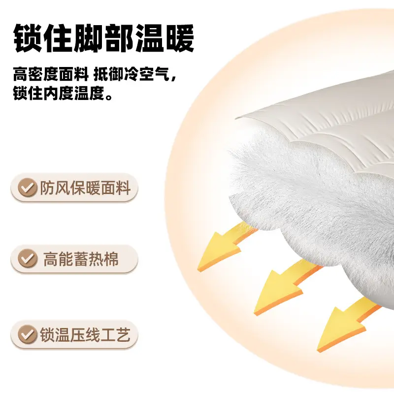 Large Size Men's Cotton Slippers, Thick-Soled Indoor Non-Slip Outer Wear Plush Cotton Slippers, Women's Wholesale Shoes - Image 10