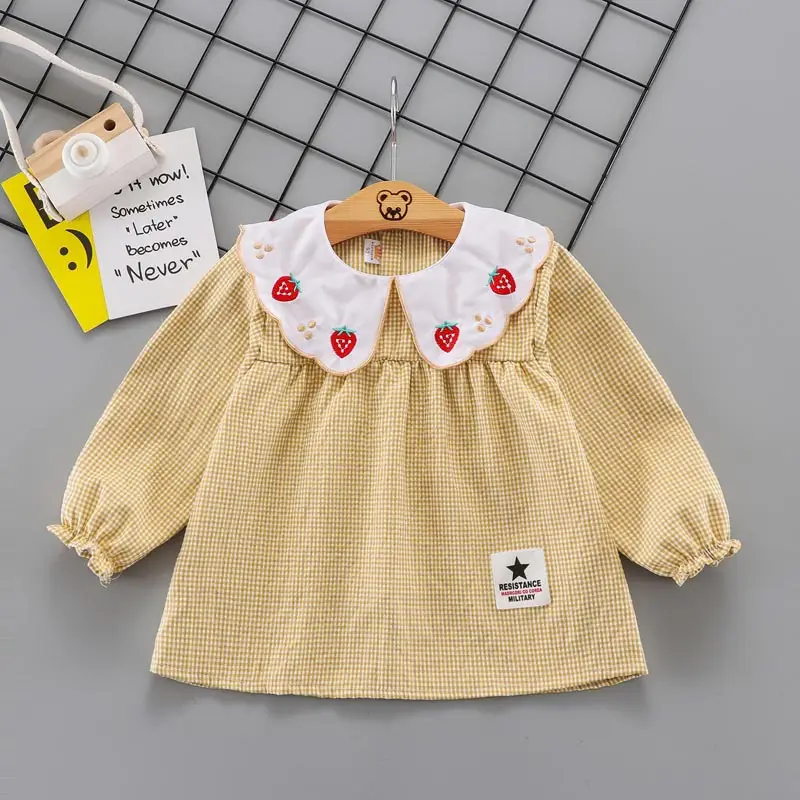 Baby Girl's Waterproof Princess Apron Set Grey Waffle