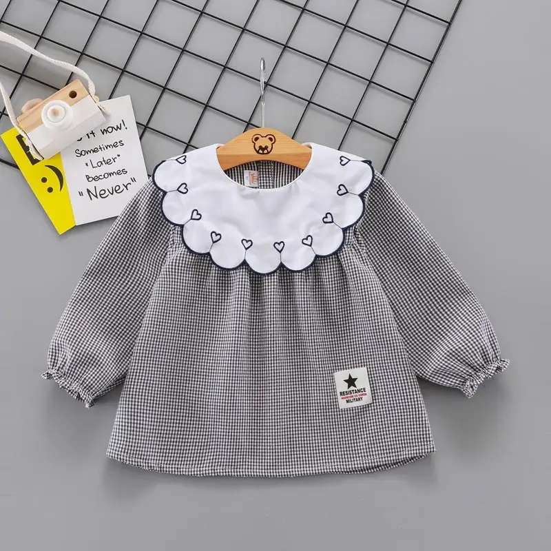 Baby Girl's Waterproof Princess Apron Set Grey Waffle