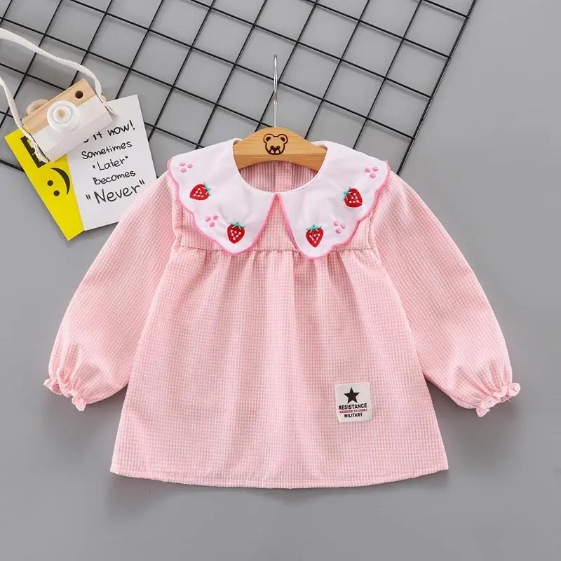 Baby Girl's Waterproof Princess Apron Set Grey Waffle