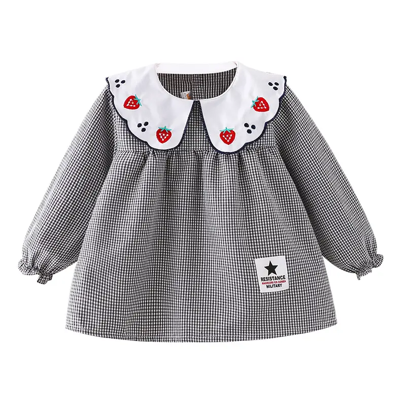 Baby Girl's Waterproof Princess Apron Set Grey Waffle