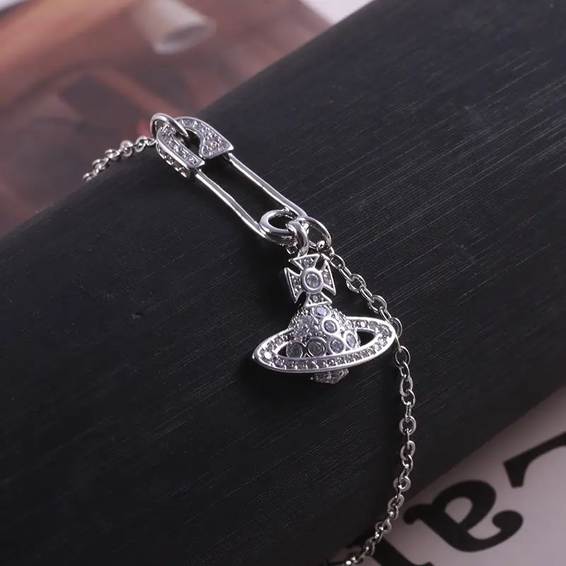European Diamond Star Gold Plated Pin Bracelet for Women
