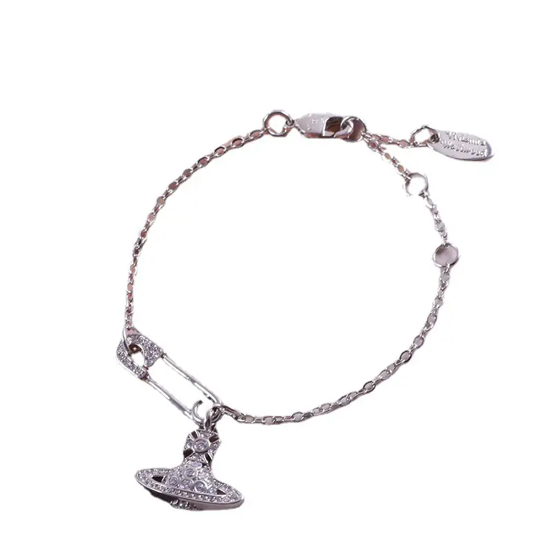 European Diamond Star Gold Plated Pin Bracelet for Women