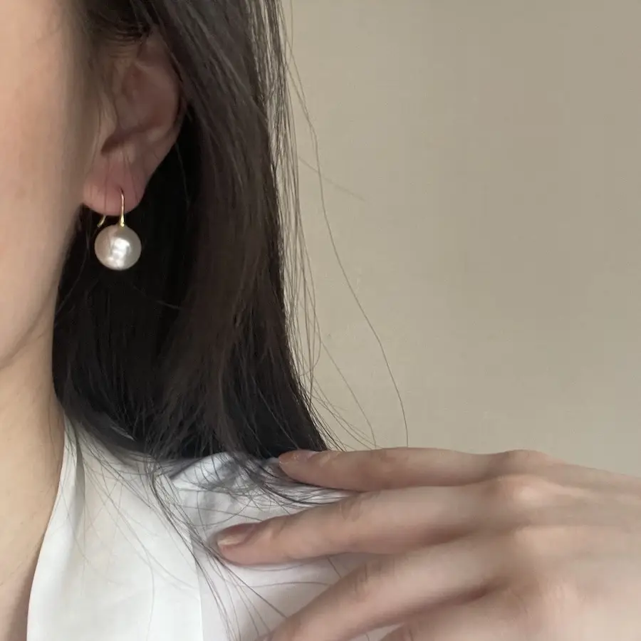 Shijia Pearl Earrings S925 Silver Plated Large — feature 10
