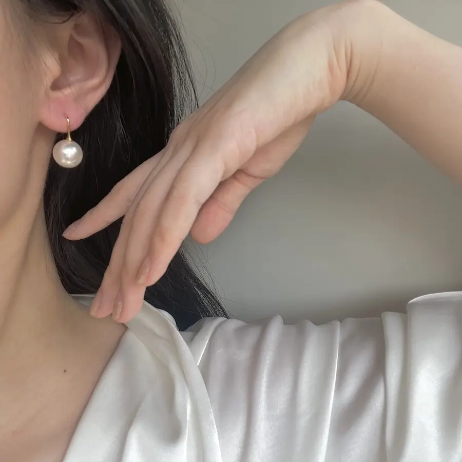 Shijia Pearl Earrings S925 Silver Plated Large — feature 12