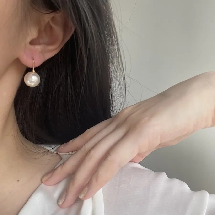 Shijia Pearl Earrings S925 Silver Plated Large — feature 13