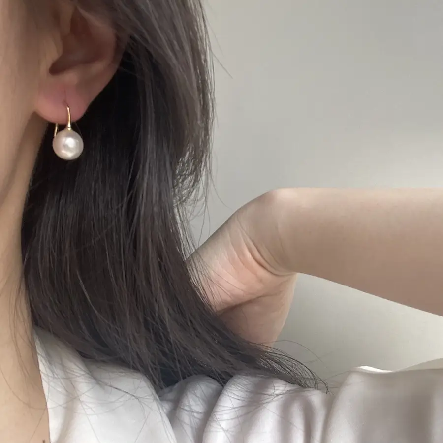 Shijia Pearl Earrings S925 Silver Plated Large — feature 15