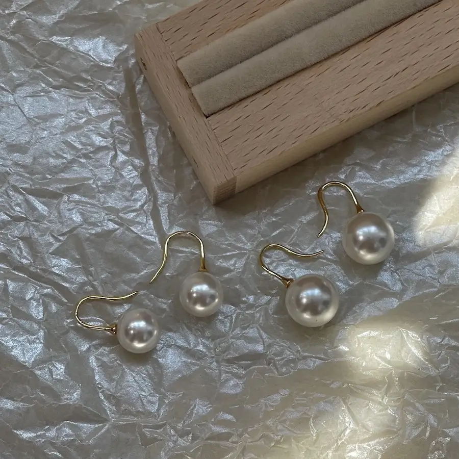 Shijia Pearl Earrings S925 Silver Plated Large — feature 20